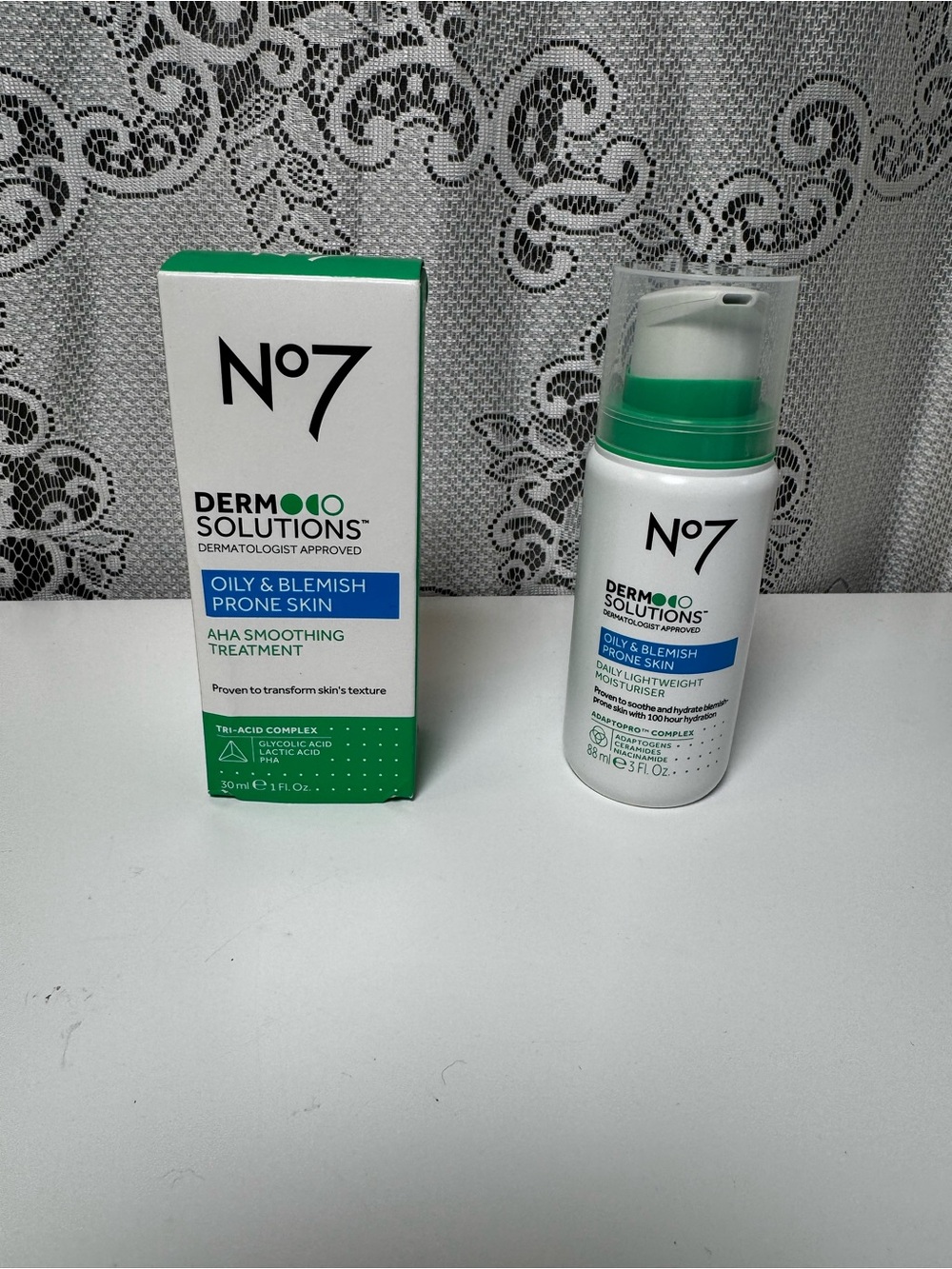 Derma Solutions Oily & Blemish Prone Skin AHA Smoothing Treatment & Moisturizer